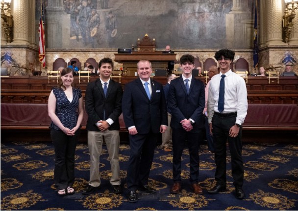 On the House floor in Harrisburg with Rep. Brian Munroe and fellow interns